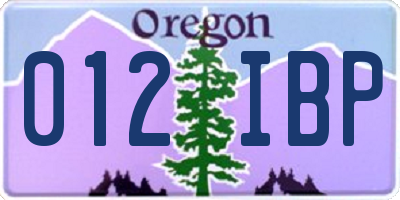 OR license plate 012IBP