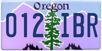 OR license plate 012IBR