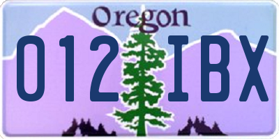 OR license plate 012IBX
