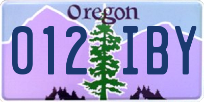OR license plate 012IBY