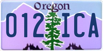 OR license plate 012ICA