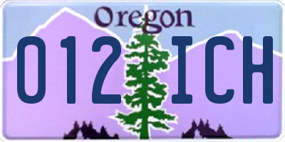 OR license plate 012ICH