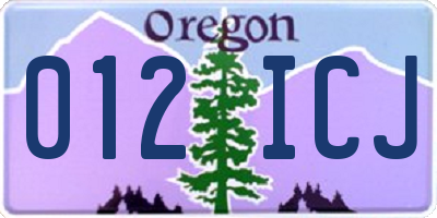 OR license plate 012ICJ