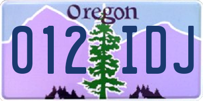 OR license plate 012IDJ