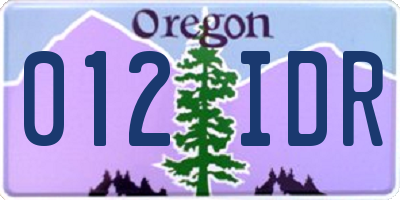 OR license plate 012IDR