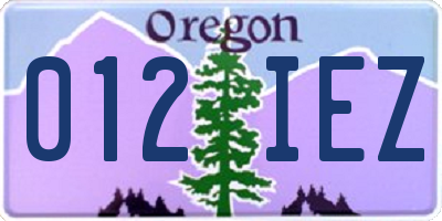 OR license plate 012IEZ