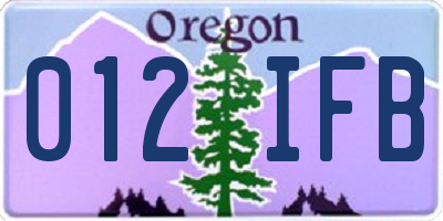 OR license plate 012IFB