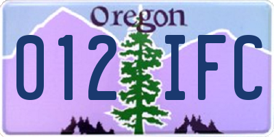 OR license plate 012IFC