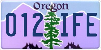 OR license plate 012IFE