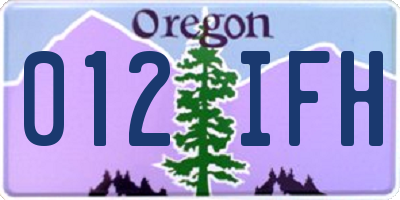 OR license plate 012IFH