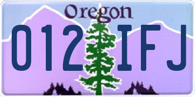 OR license plate 012IFJ