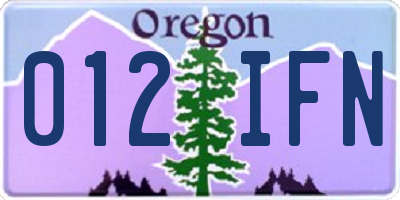 OR license plate 012IFN