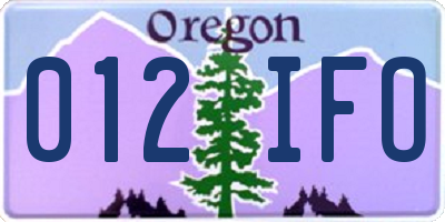 OR license plate 012IFO