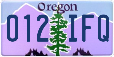 OR license plate 012IFQ