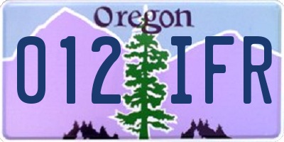 OR license plate 012IFR