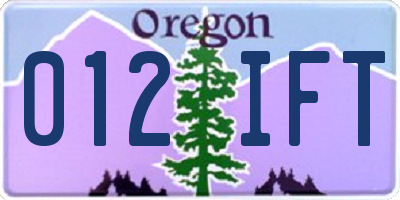 OR license plate 012IFT