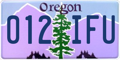 OR license plate 012IFU