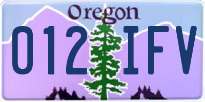 OR license plate 012IFV
