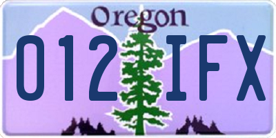 OR license plate 012IFX