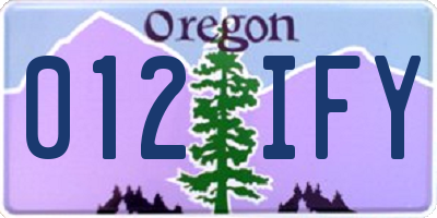 OR license plate 012IFY