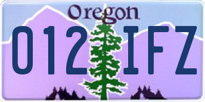OR license plate 012IFZ