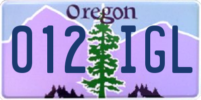 OR license plate 012IGL