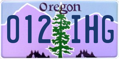 OR license plate 012IHG