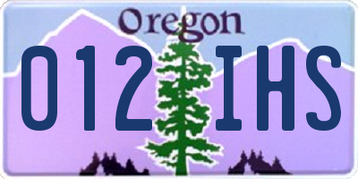 OR license plate 012IHS