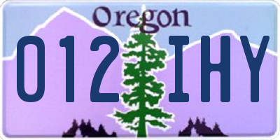OR license plate 012IHY