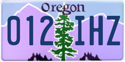 OR license plate 012IHZ