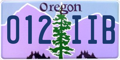 OR license plate 012IIB