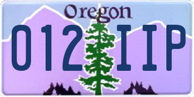 OR license plate 012IIP