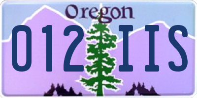 OR license plate 012IIS