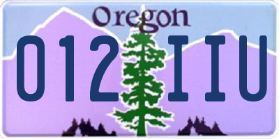 OR license plate 012IIU