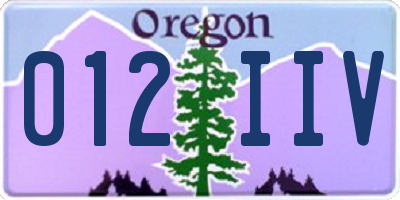 OR license plate 012IIV