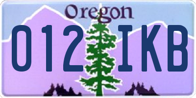 OR license plate 012IKB