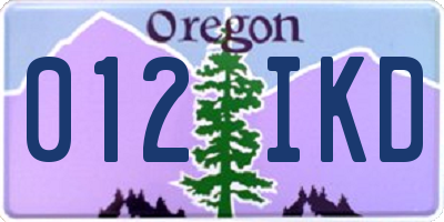 OR license plate 012IKD