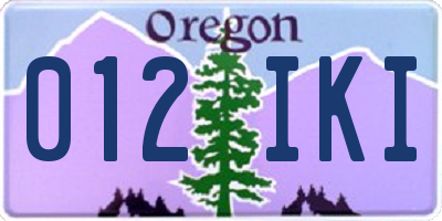 OR license plate 012IKI