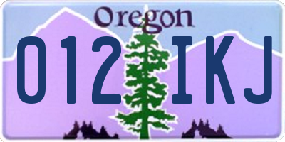 OR license plate 012IKJ