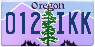 OR license plate 012IKK