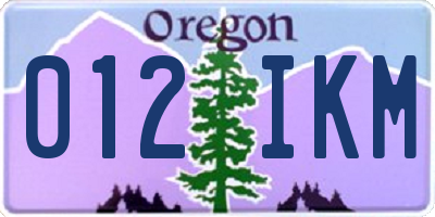 OR license plate 012IKM