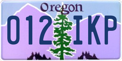 OR license plate 012IKP