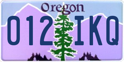 OR license plate 012IKQ