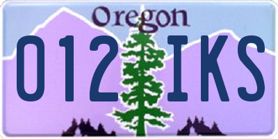 OR license plate 012IKS