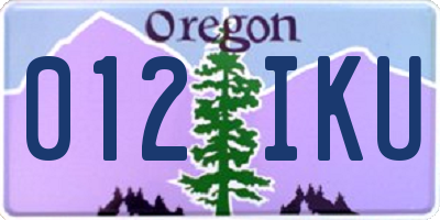 OR license plate 012IKU