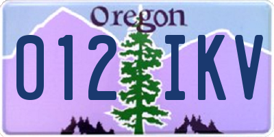 OR license plate 012IKV