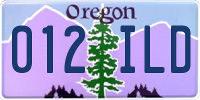 OR license plate 012ILD