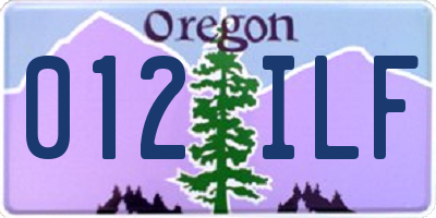 OR license plate 012ILF