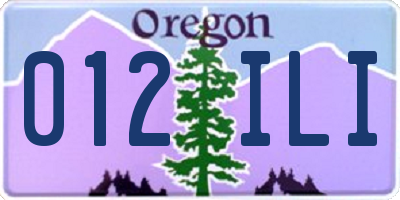OR license plate 012ILI