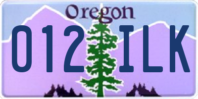 OR license plate 012ILK